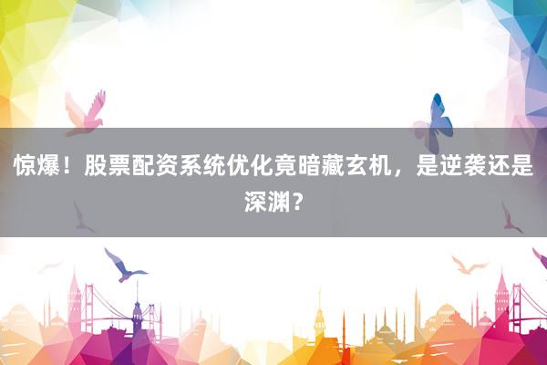 惊爆！股票配资系统优化竟暗藏玄机，是逆袭还是深渊？