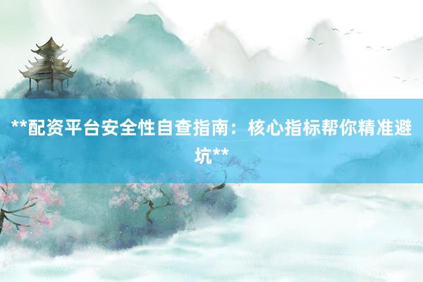 **配资平台安全性自查指南：核心指标帮你精准避坑**
