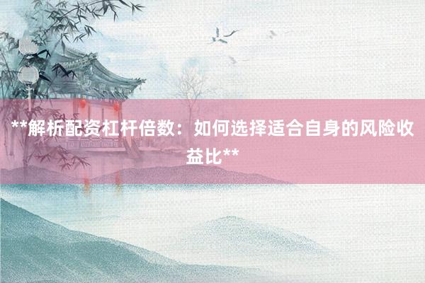 **解析配资杠杆倍数:如何选择适合自身的风险收益比**