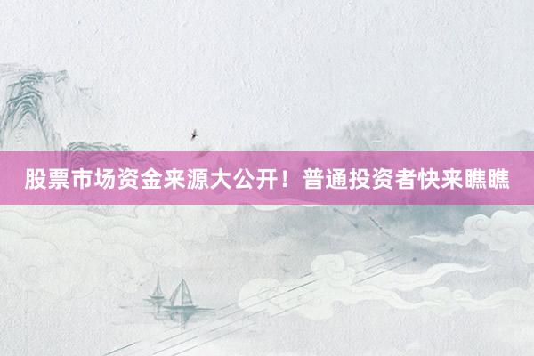 股票市场资金来源大公开!普通投资者快来瞧瞧