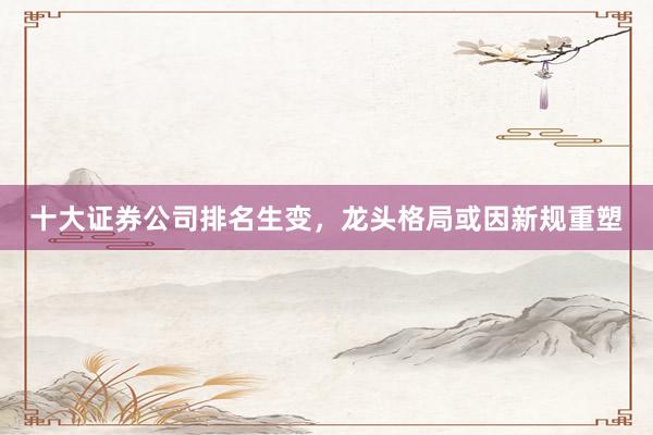 十大证券公司排名生变,龙头格局或因新规重塑