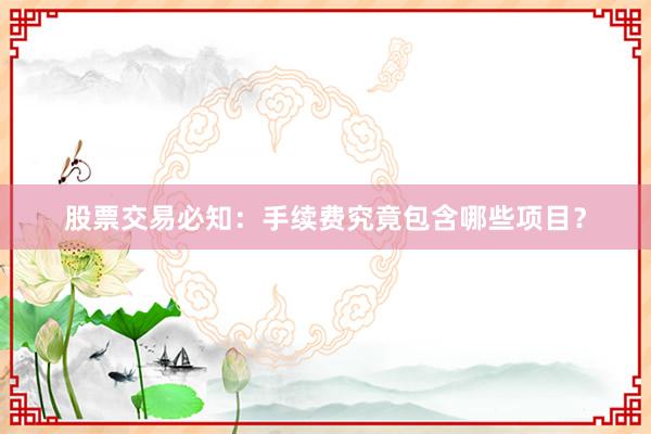 股票交易必知:手续费究竟包含哪些项目?