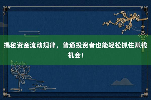 揭秘资金流动规律，普通投资者也能轻松抓住赚钱机会！