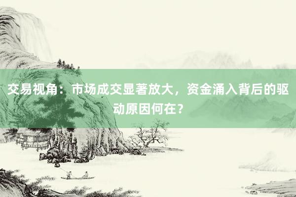交易视角：市场成交显著放大，资金涌入背后的驱动原因何在？
