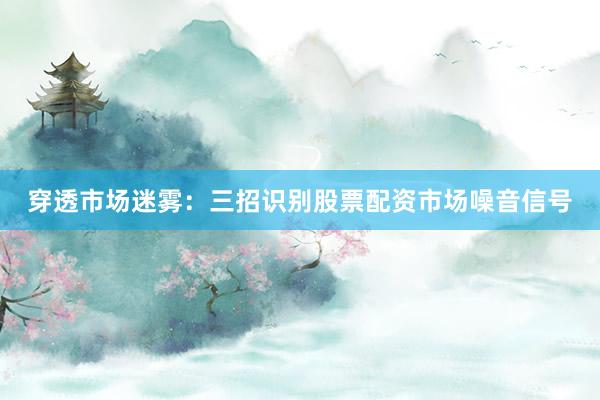 穿透市场迷雾：三招识别股票配资市场噪音信号