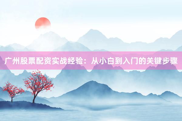广州股票配资实战经验：从小白到入门的关键步骤