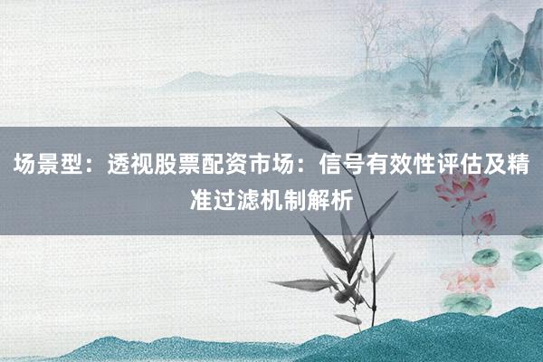 场景型：透视股票配资市场：信号有效性评估及精准过滤机制解析