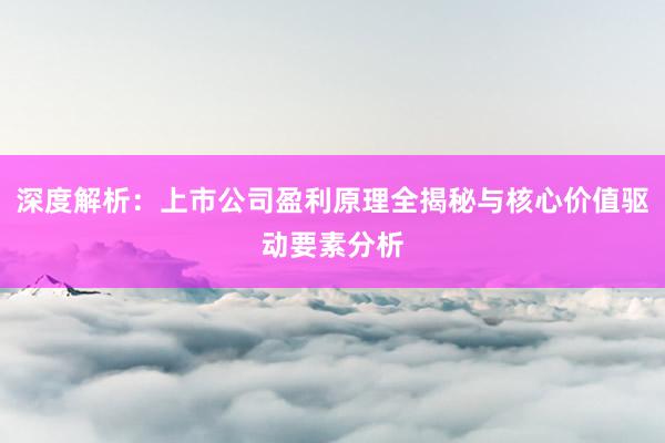 深度解析：上市公司盈利原理全揭秘与核心价值驱动要素分析