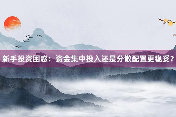 新手投资困惑：资金集中投入还是分散配置更稳妥？